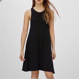 Aritzia Wilfred Free Rosa Swing Dress Black Sleeveless Jersey Size Medium
